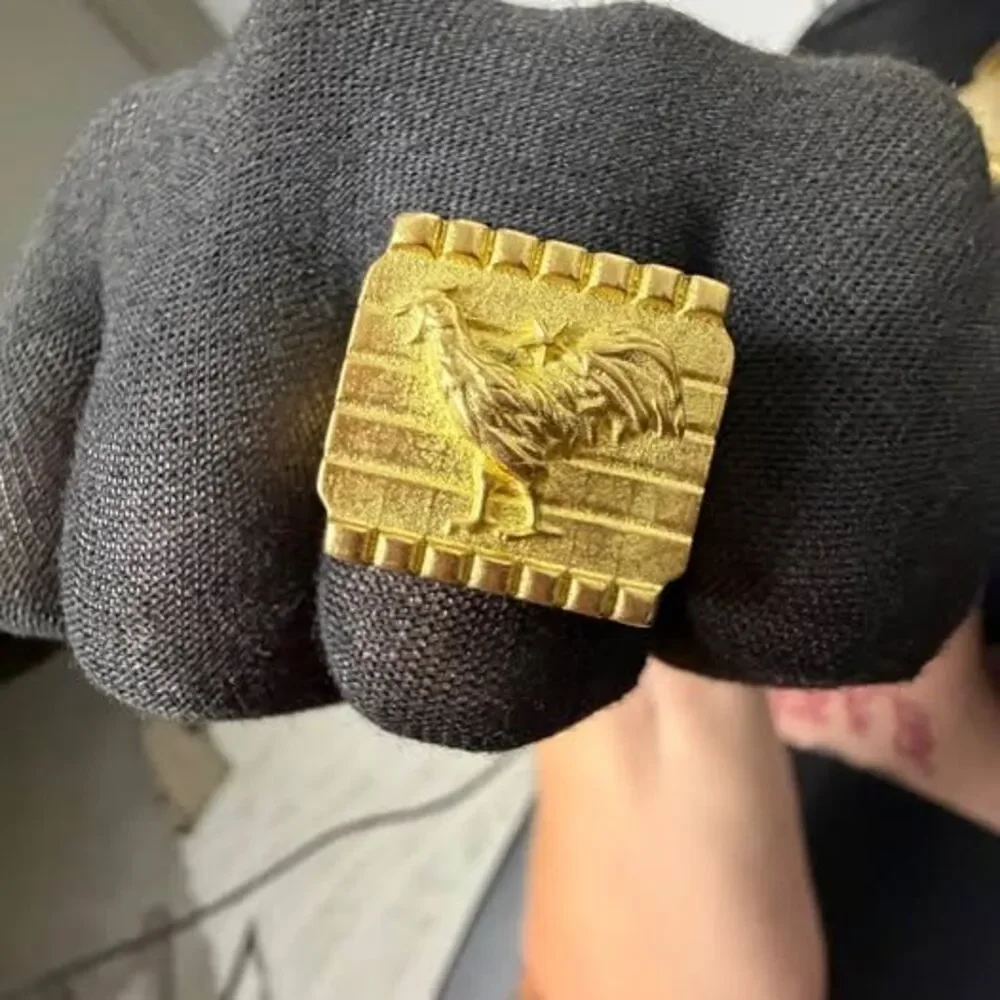 10K Gold Rooster Signet Ring 18.22g Size 10